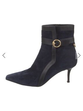 Gianvanito Rossi Navy blue suede booties